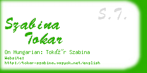 szabina tokar business card